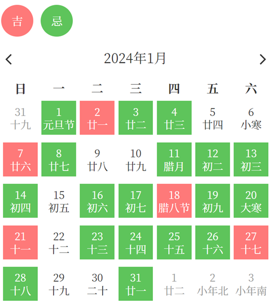 2024年1月搬家入宅黄道吉日(图1)