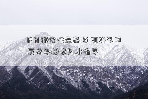 12月搬家注意事项2024年甲辰龙年搬家风水指导(图1)
